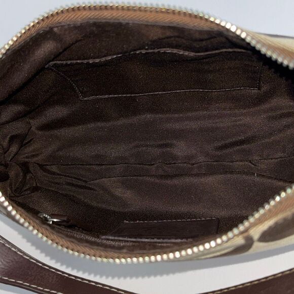 COACH Khaki Signature Stripe Mini Handbag A1221-F19218 tan/brown/khaki - Picture 9 of 11